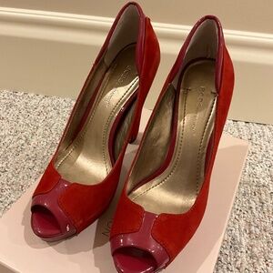 BCBG Red Suede Platforms